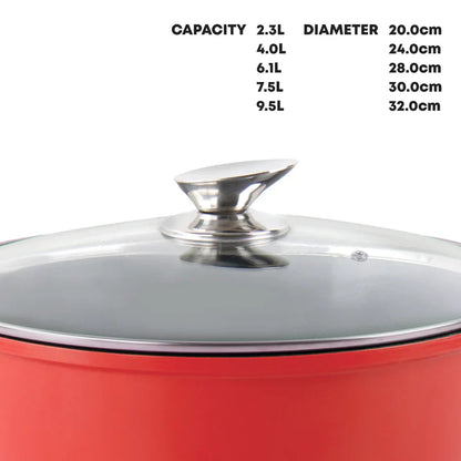 Die Cast Stockpot With Induction - NEA - Red - 24cm