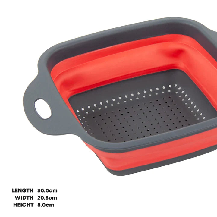 Collapsible Colander - Square Shape - Red