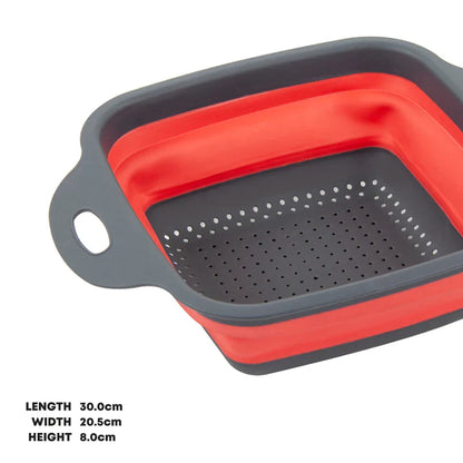 Collapsible Colander - Square Shape - Red