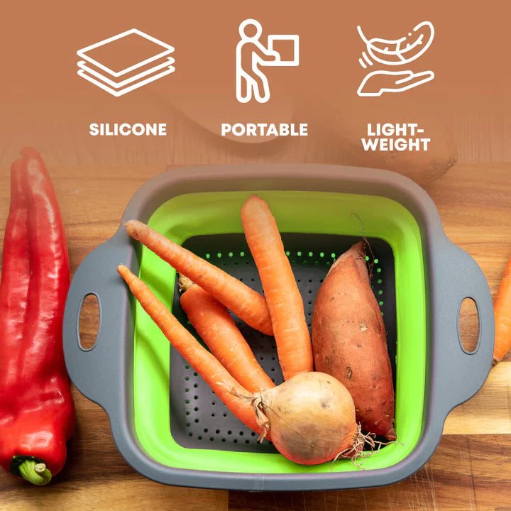Collapsible Colander - Square Shape - Green