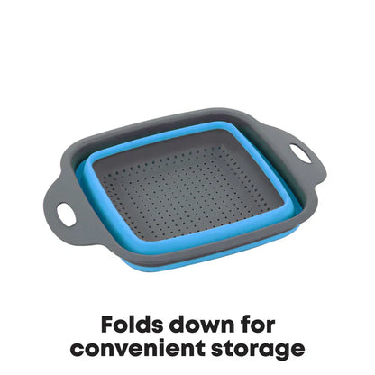 Collapsible Colander - Square Shape - Blue