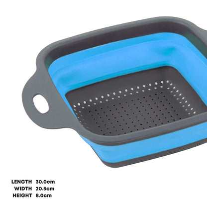 Collapsible Colander - Square Shape - Blue