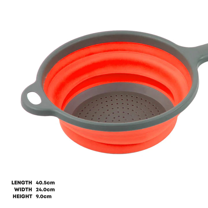 Collapsible Colander with Handle - Red