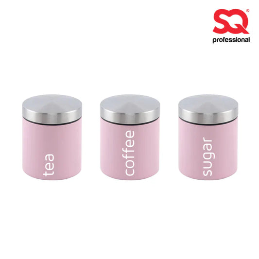 SQ Professional Dainty Airtight Food Canister 3pc Set - Appleblossom