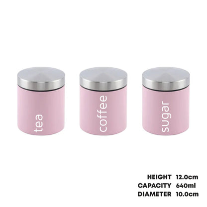 SQ Professional Dainty Airtight Food Canister 3pc Set - Appleblossom