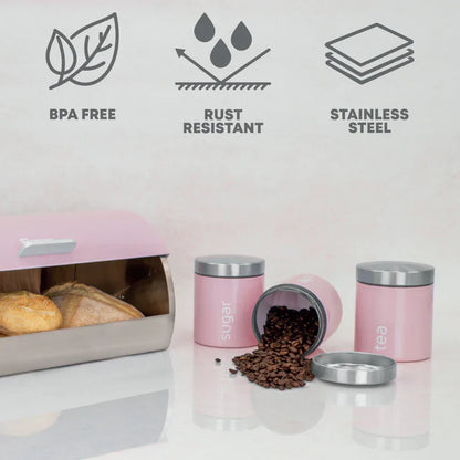 SQ Professional Dainty Airtight Food Canister 3pc Set - Appleblossom