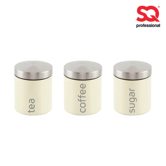 SQ Professional Dainty Airtight Food Canister 3pc Set - Chantilly