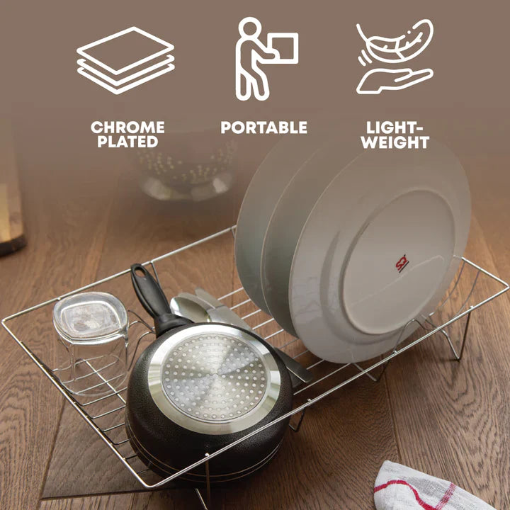 Chrome Dish Drainer - 48X32X9cm