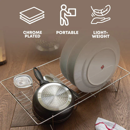 Chrome Dish Drainer - 48X32X9cm