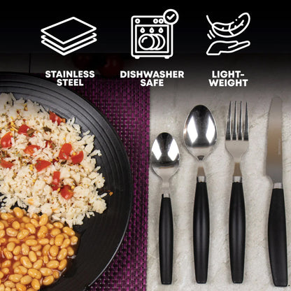 Durane Cutlery Set 24pc - Black