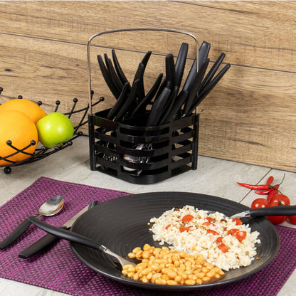 Durane Cutlery Set 24pc - Black