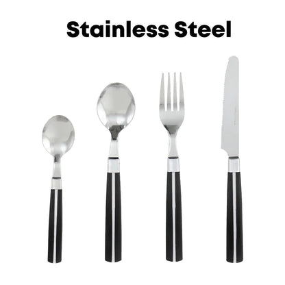 Durane Line Cutlery Set 24pc - Black