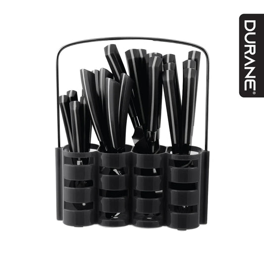 Durane Line Cutlery Set 24pc - Black