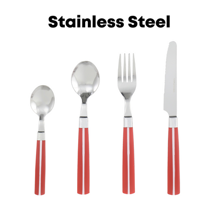 Durane Line Cutlery Set 24pc - Red