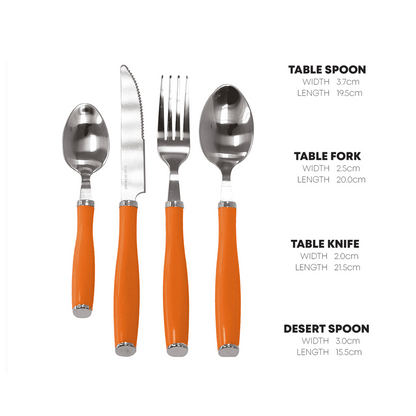 Durane Retro Cutlery Set 24pc - Orange