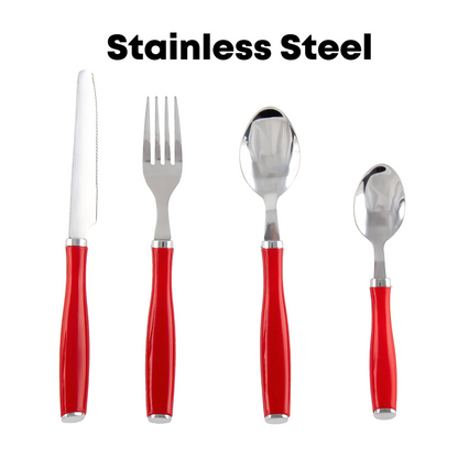 Durane Retro Cutlery Set 24pc - Red