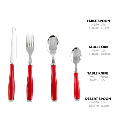 Durane Retro Cutlery Set 24pc - Red