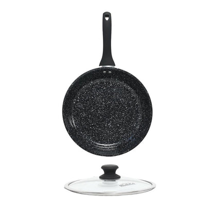 Glaxa Hard Anodized Non-Stick Induction Base Frying Pan With Lid - 28cm
