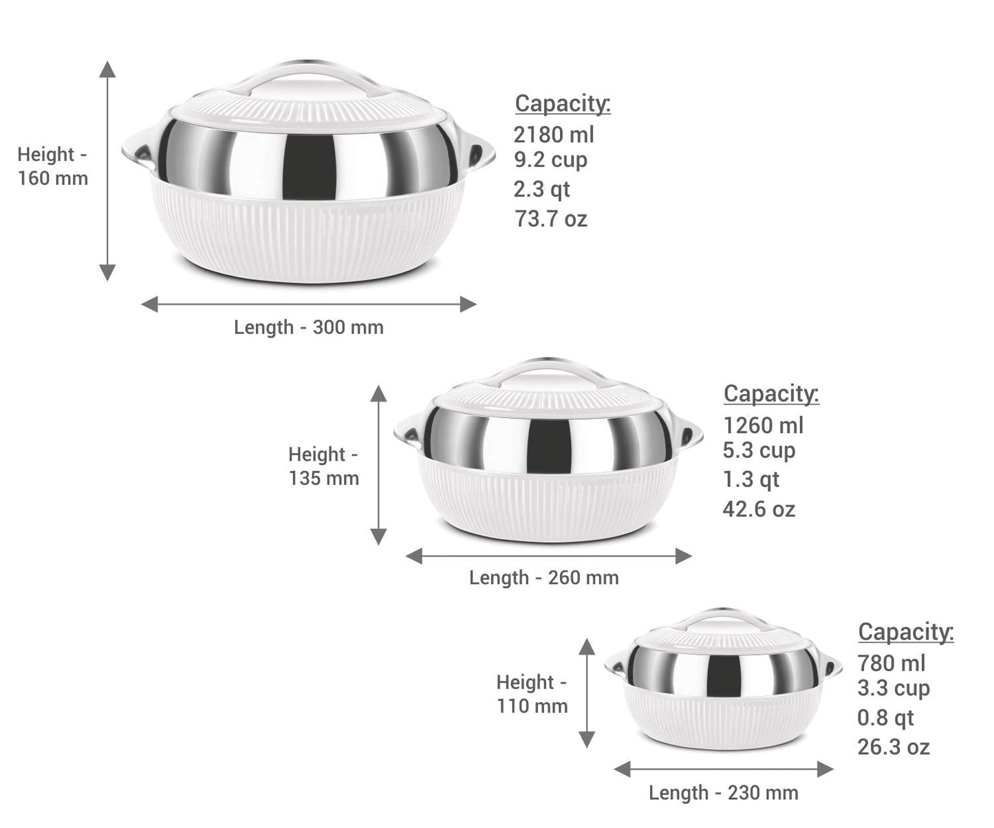 Hot Pots - FIESTA - White - 3 Pcs Set