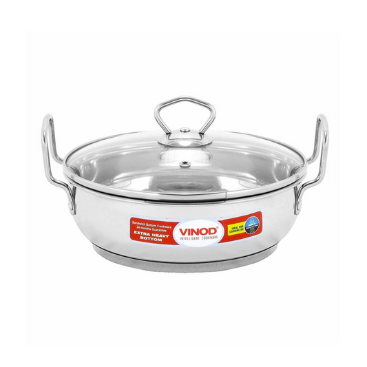 Vinod Stainless Steel Wok/Kadai - Induction Friendly - 24cm