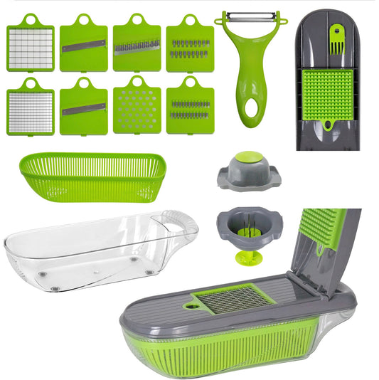 Durane Vegetable Slicer-Dicer Set 15pc Green