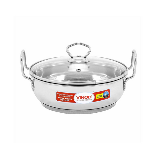 Vinod Stainless Steel Wok/Kadai - Induction Friendly - 20cm