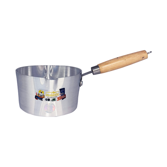 Domestic Aluminium Milk Pan With Wooden Handle - 20 cm