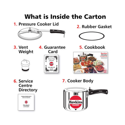 Hawkins Pressure Cooker - CLASSIC - Silver - 3 L Tall