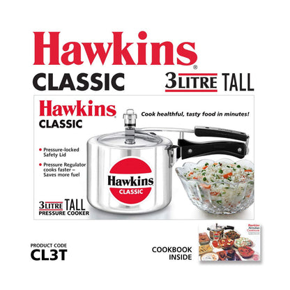 Hawkins Pressure Cooker - CLASSIC - Silver - 3 L Tall