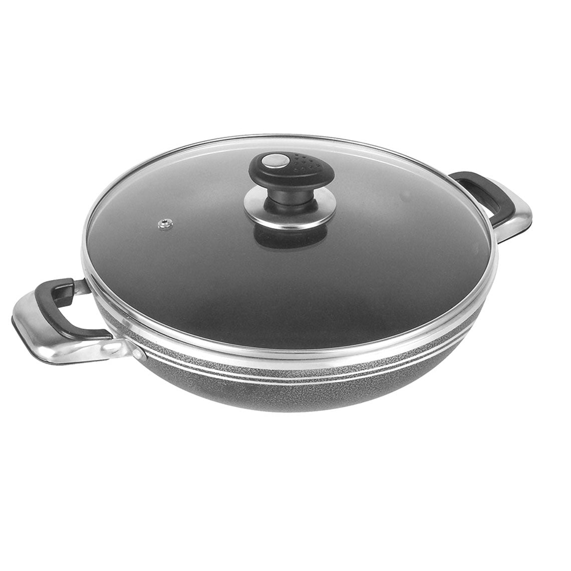 Two handle Wok / Kadai - UNA - Black - 32cm