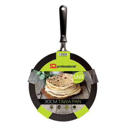 Flat Tawa Pan - Black - 30 cm